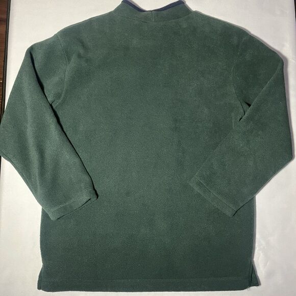 VTG Top Stitch Fleece Sweatshirt Womens M Green Floral Christmas Holiday Embroid - Picture 5 of 7